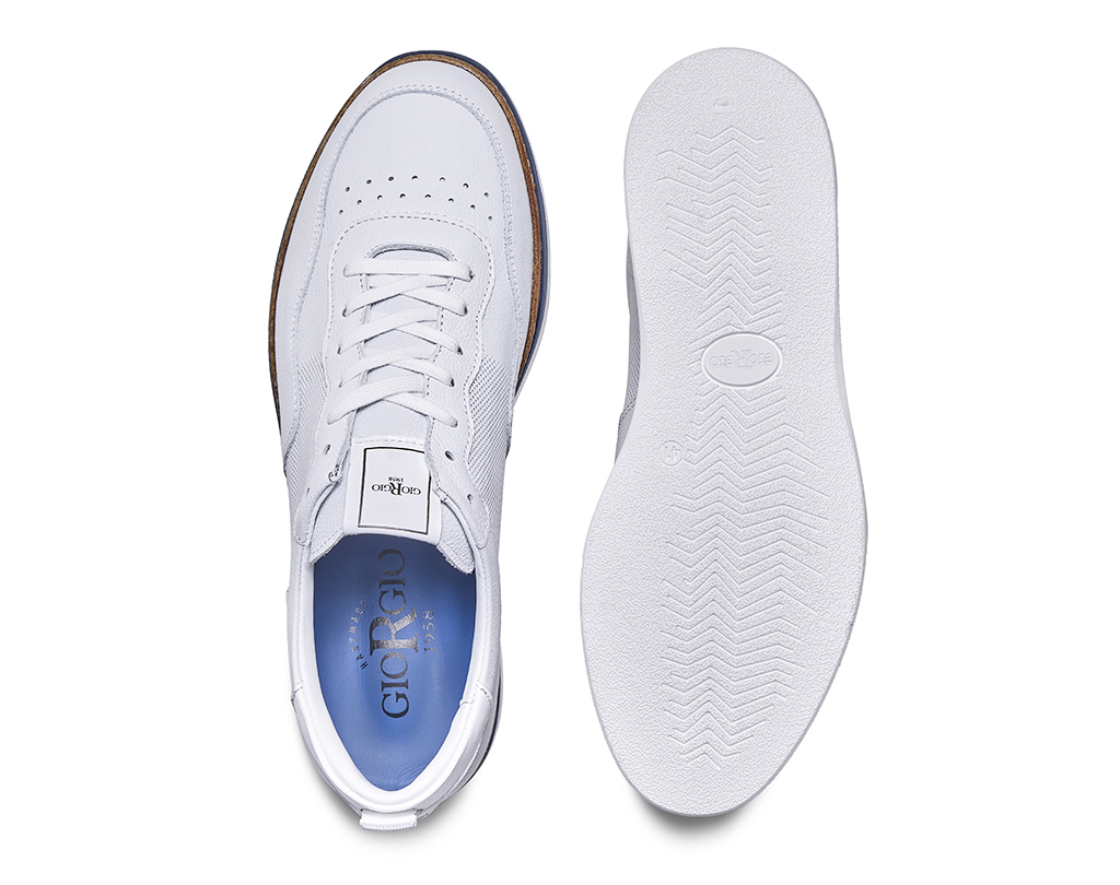 White calf leather sneakers