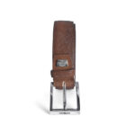 Brown tooled calfskin Belt