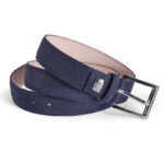 Blue tooled calfskin Belt