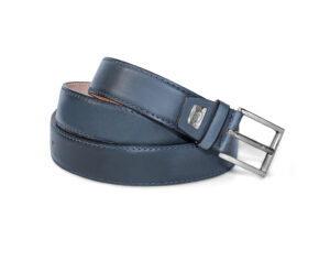 Blue smooth calfskin Belt