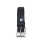 Black printed calfskin belt
