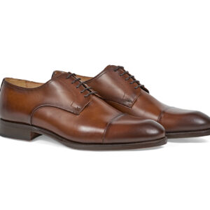 Brown calfskin Derby lace-up shoes
