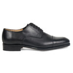 Black calfskin Derby lace-up shoes with insert