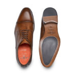 Brown calfskin Derby lace-up shoes with insert