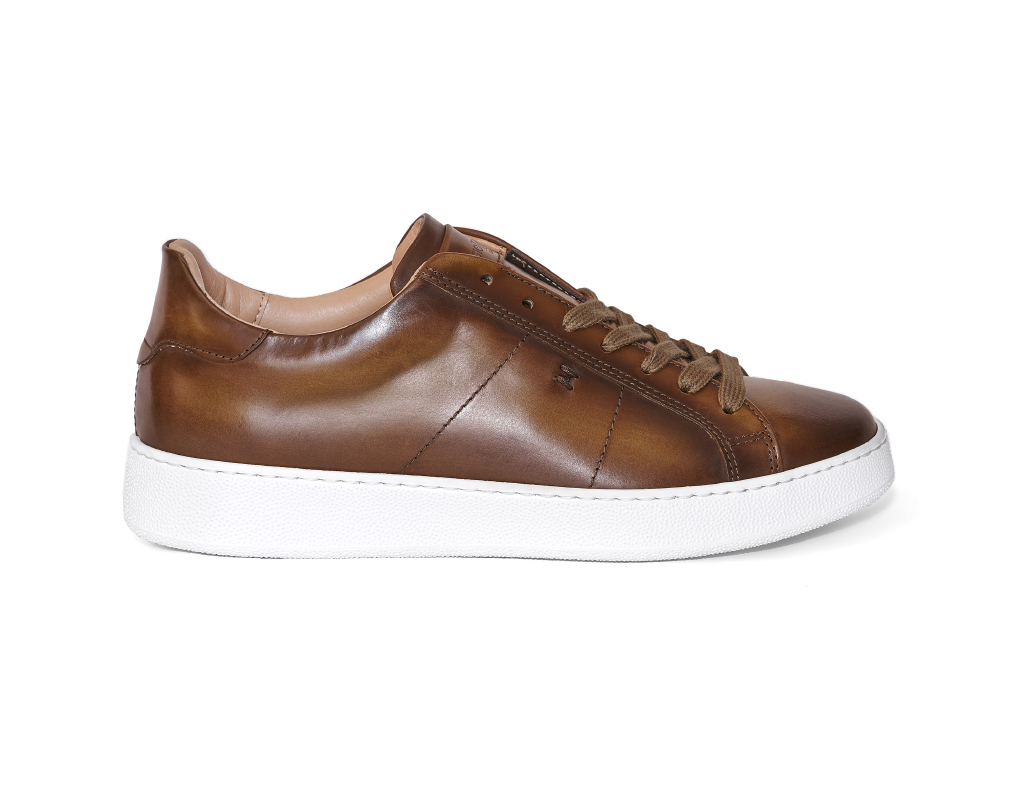 Sneakers 18543 in pelle liscia cognac