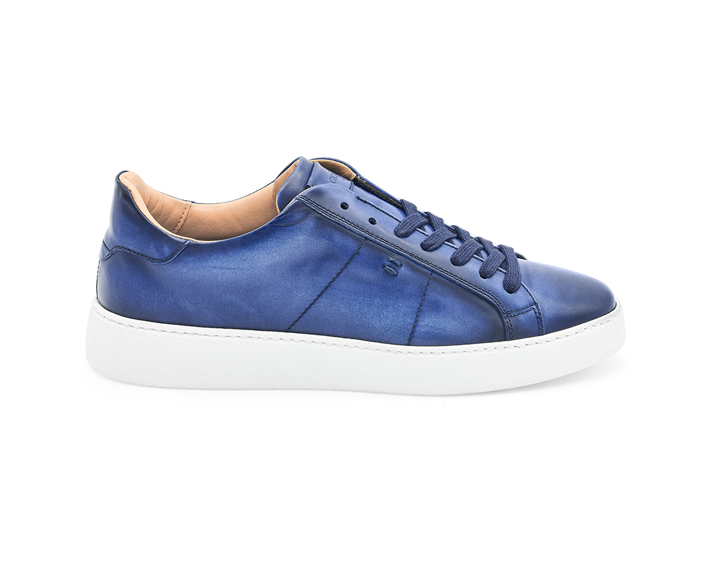 Sneakers 18543 in pelle liscia blu