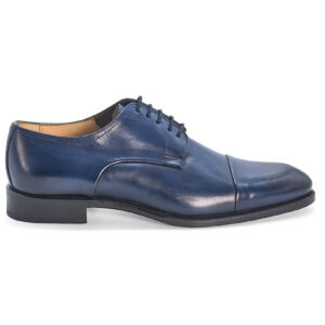 Derby 10307 lace-up in blue calfskin with insert