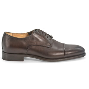 Derby 10307 lace-up in dark brown calfskin with insert