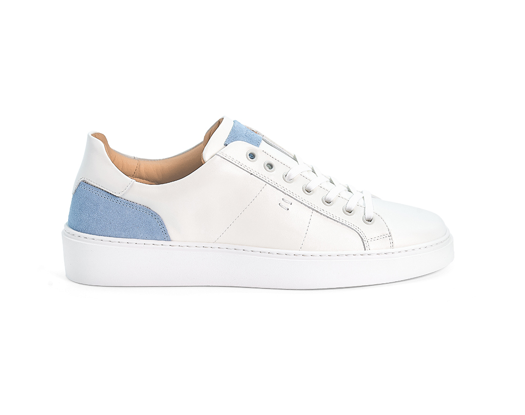 Sneakers 581108 in off-white calfskin with inserts