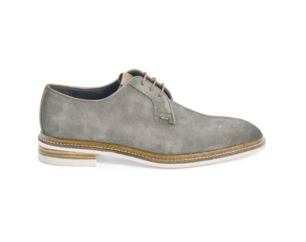 Derby 85811 in taupe printed suede