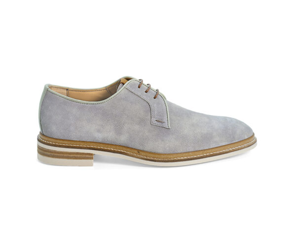 Derby 85811 in light blue printed suede