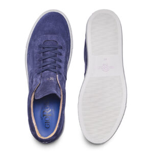 Blue suede calf leather sneakers