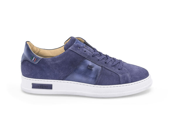 Sneakers 25907 in blue suede with inserts