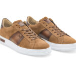 Cognac suede calfskin Sneakers with inserts