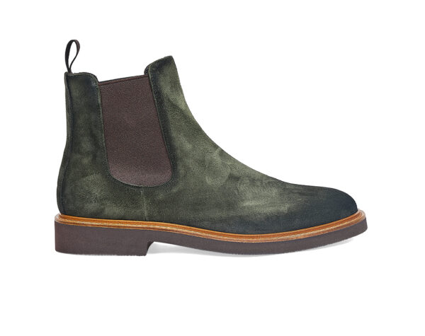 Chelsea 32701 in dark green washed suede