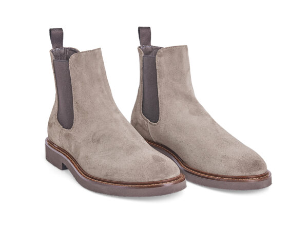Taupe washed suede Chelsea