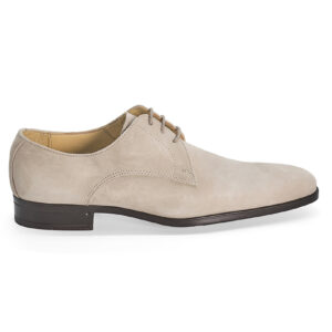 Stringata Derby 38202 in pelle scamosciata beige