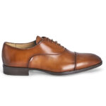 Cognac smooth calfskin Oxford lace-up shoes