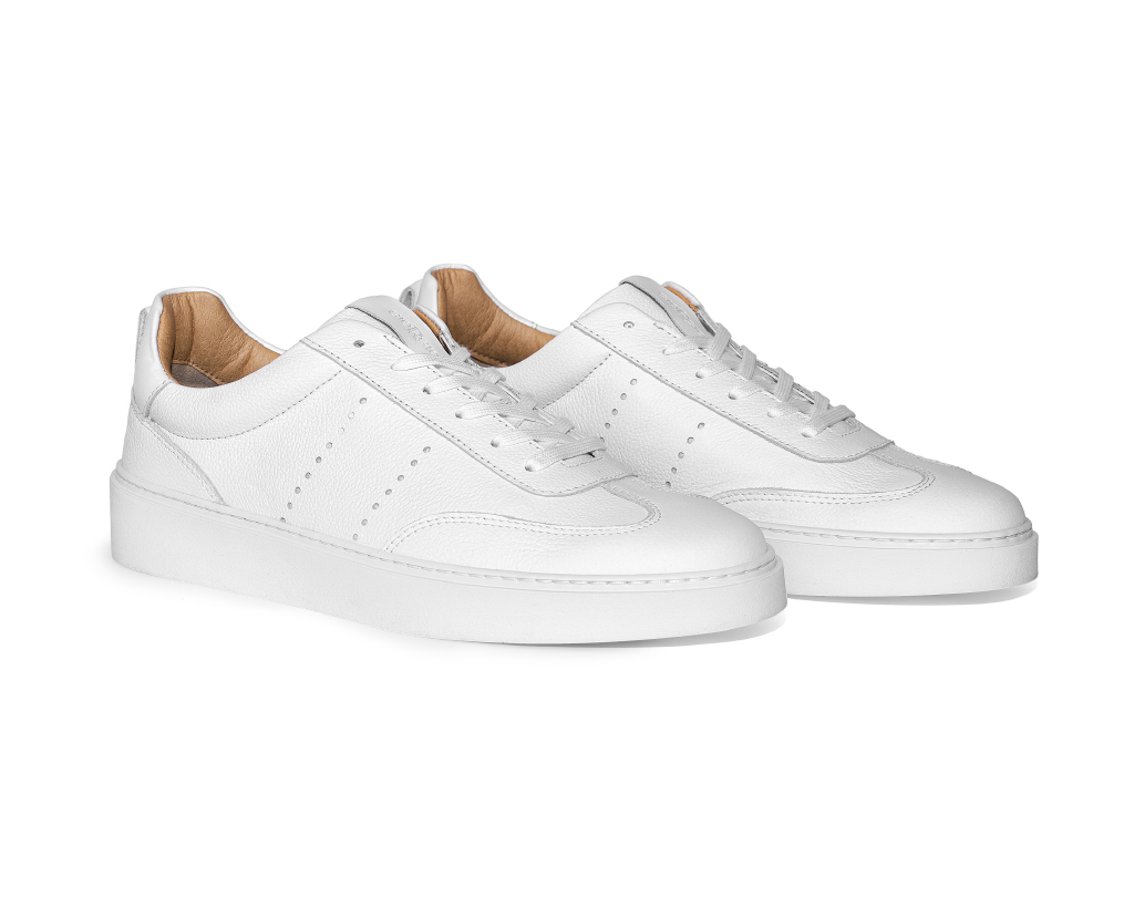 White calfskin Sneakers with inserts