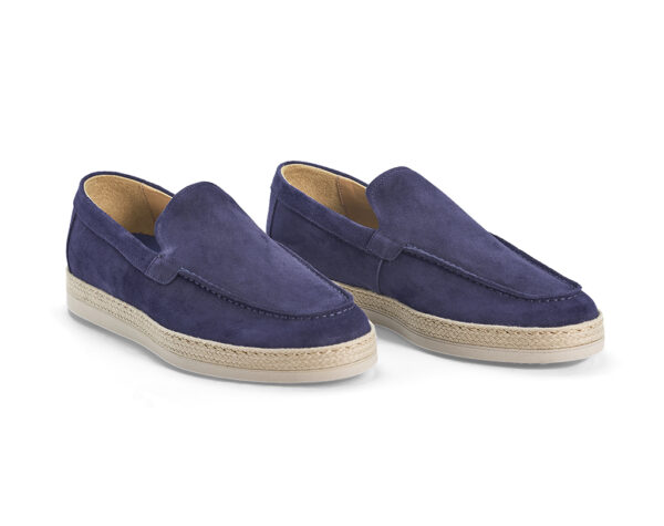 Blue suede Loafers with welt