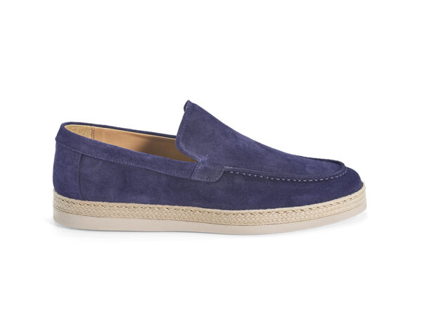 Blue suede Loafers with welt