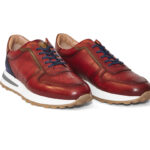 Red calfskin Sneakers with inserts