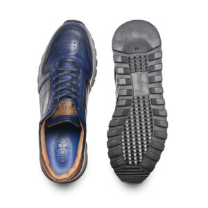 Blue calfskin Sneakers with inserts