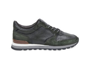 Green calfskin Sneakers with inserts
