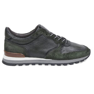 Green calfskin Sneakers with inserts
