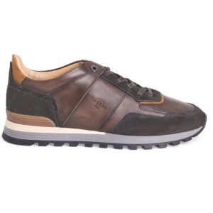 Sneakers 87568 in dark brown calfskin with inserts