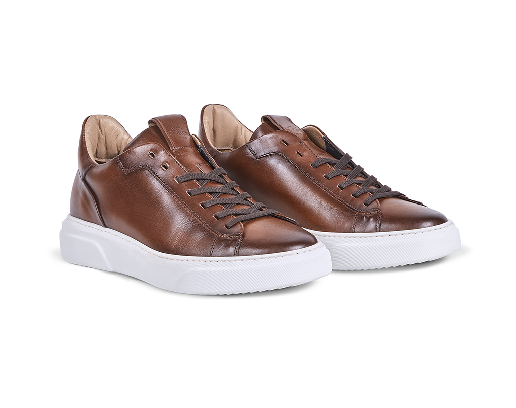 Brown calf leather sneakers